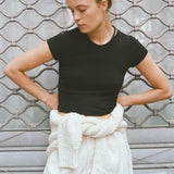 Ozma Raw Silk Lou Tee in Black SIZE SMALL [PRELOVED]
