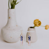 Purple Daisy Flower-Pressed Earrings