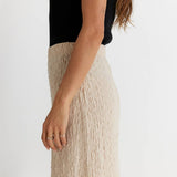 Textured Maxi Skirt with Back Slit