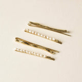 Freshwater Pearl Beaded Metal Hair Bobby Pins | Set of 4