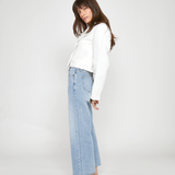 Light Indigo Worn Aberdeen Ankle Crop High Rise Jean