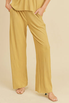 Yellow Ribbed Lounge Bottoms
