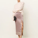 Reformation Mira Silk Skirt In Incense Color SIZE 4 [PRELOVED]
