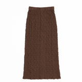 Textured Maxi Skirt with Back Slit