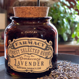 Vintage Herbal Apothecary Jar with Lavender