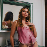 Sonnet Tie Panty in Rose Silk Charmeuse