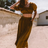 Kara Thoms Lela Top and Edie Skirt In Earth Shade [SIZE SM/MED] PRELOVED