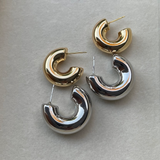 Hot Stuff - Thick Silver White Gold Filled Hoops