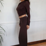 SORA Fold Over Straight Leg Leggings Casual Lounge Pants