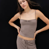 Eva Sable Viscose Spaghetti Strap Knit Top