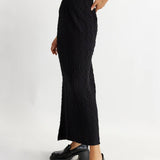 Textured Maxi Skirt with Back Slit