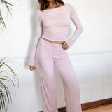 SORA Fold Over Straight Leg Leggings Casual Lounge Pants