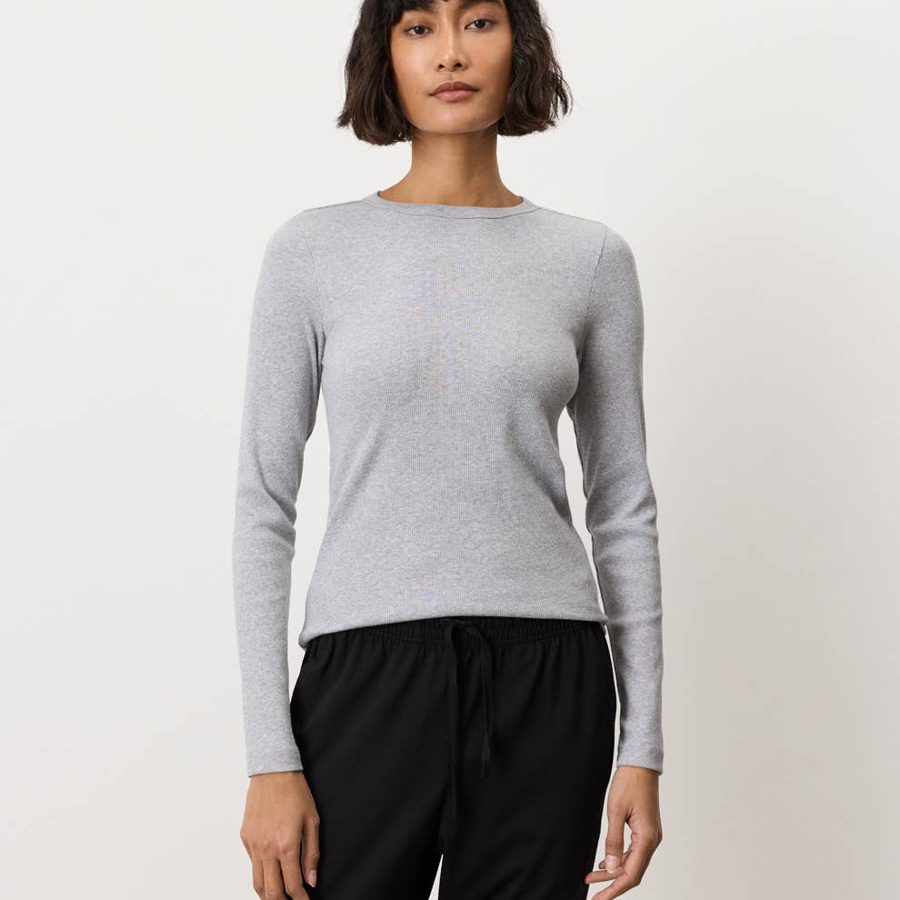 Women's  Perfect Rib Crewneck Long Sleeve Tee
