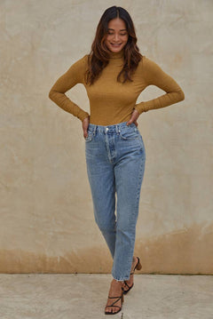 Mustard Yellow Turtleneck Top