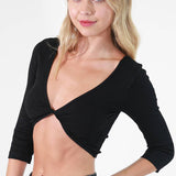 3/4 Sleeve Hem Twist Crop Top