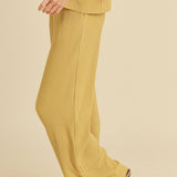 Yellow Ribbed Lounge Bottoms