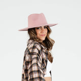 Pink Vegan Felt Rancher Hat