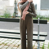 Ozma of California GREEN Mock Neck Ribbed Pant Sweater Set SIZE XS {PRELOVED}