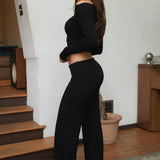 SORA Fold Over Straight Leg Leggings Casual Lounge Pants