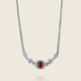 ODETTE SILVER GARNET NECKLACE