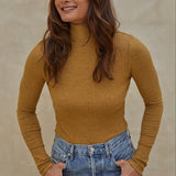 Mustard Yellow Turtleneck Top