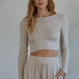 Jersey Long Sleeve Crop Top