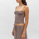 Eva Sable Viscose Spaghetti Strap Knit Top
