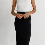 Textured Maxi Skirt with Back Slit