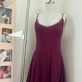 Moonshadow Slip Dress in Hand Dyed Raspberry Pointelle Knit