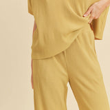 Yellow Ribbed Lounge Bottoms