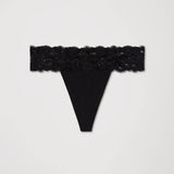 Black Women's Lace Waist Thong