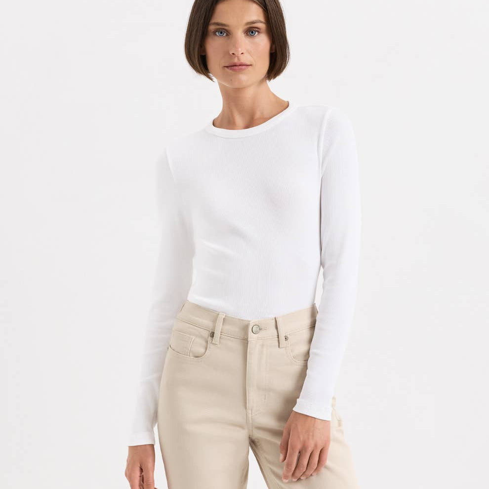 Women's  Perfect Rib Crewneck Long Sleeve Tee