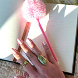 Large Green Floral Ring