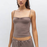 Eva Sable Viscose Spaghetti Strap Knit Top