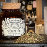 Vintage Herbal Apothecary Jar with Peppermint