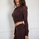 JOLINA Boat Neckline Basic Casual Lounge Long Sleeve Top