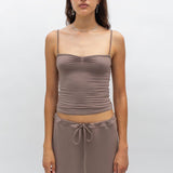 Eva Sable Viscose Spaghetti Strap Knit Top