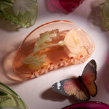 California Poppy Claw - Orange Acetate Flower Hair Clip