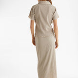 Beige Mid Length Straight Skirt