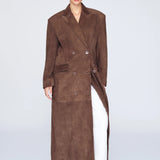 Ducie Aggie Suede Maxi Leather Coat SIZE XS [PRELOVED]