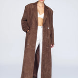 Ducie Aggie Suede Maxi Leather Coat SIZE XS [PRELOVED]