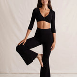 Indigo Luna Black Agni Twist Crop Top (XS/SM) and Flare Pants SIZE SMALL [PRELOVED]