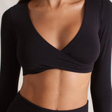 Indigo Luna Black Agni Twist Crop Top (XS/SM) and Flare Pants SIZE SMALL [PRELOVED]