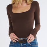Espresso Be Mine Long Sleeve Top