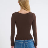 Espresso Be Mine Long Sleeve Top