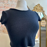 Ozma Raw Silk Lou Tee in Black SIZE SMALL [PRELOVED]