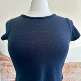 Ozma Raw Silk Lou Tee in Black SIZE SMALL [PRELOVED]