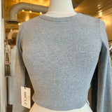 Brule Grey Long Sleeve Crop Top SIZE SMALL
