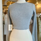Brule Grey Long Sleeve Crop Top SIZE SMALL
