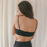 Ozma Black silk Noil House Bandeau top with strap SIZE MEDIUM [PRELOVED]